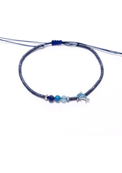 Zirkon Taşlı Yunus Balığı Lapis Lazuli Apatit Akuamarin Doğaltaşlı Miyuki Bileklik