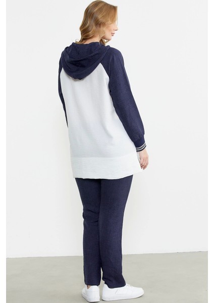 Sementa 76448 Keten Görünümlü Kapüşonlu Tunik Takım indirimleri