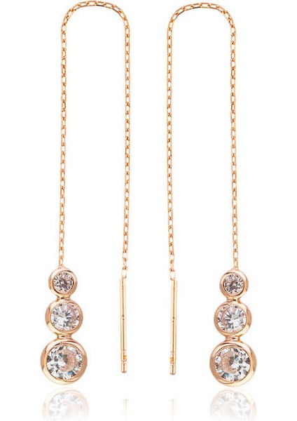 925 Ayar Gümüş Beyaz Taşlı Zincirli Küpe EA1160048 (593593) fiyatları