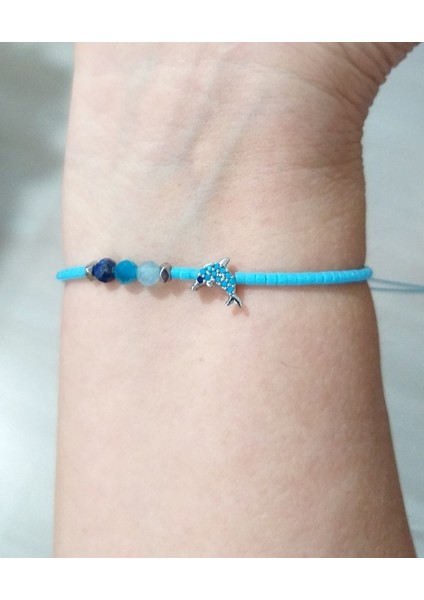 Zirkon Taşlı Yunus Balığı Lapis Lazuli Apatit Akuamarin Doğaltaşlı Miyuki Bileklik