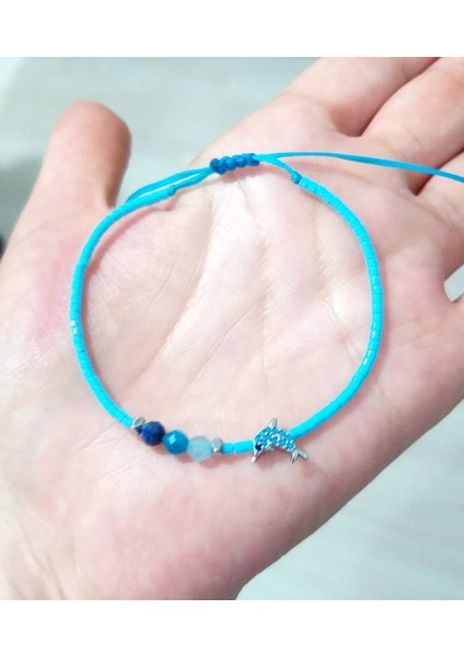 Zirkon Taşlı Yunus Balığı Lapis Lazuli Apatit Akuamarin Doğaltaşlı Miyuki Bileklik