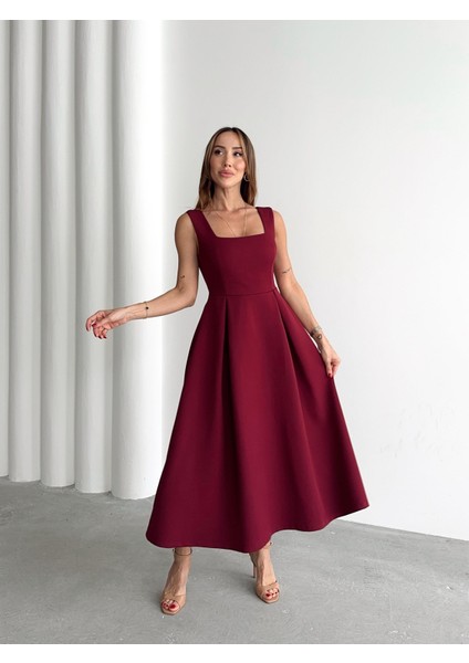 Kadın Askılı Bordo Balon Elbise fırsatları