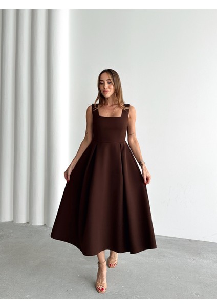 Kadın Askılı Kahverengi Balon Elbise indirimleri