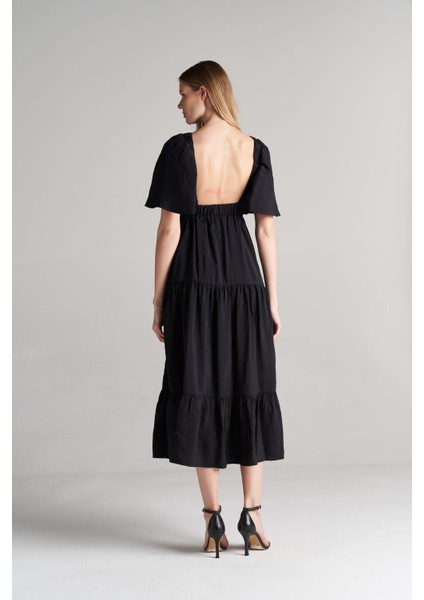 Kadın V Yaka Sırt Detaylı Elbise modelleri