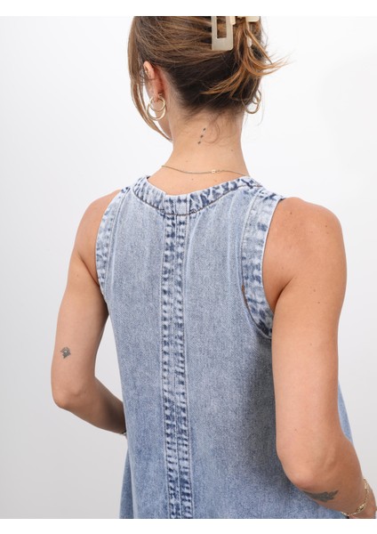 Kadın Jean Cepli Çan Elbise modelleri