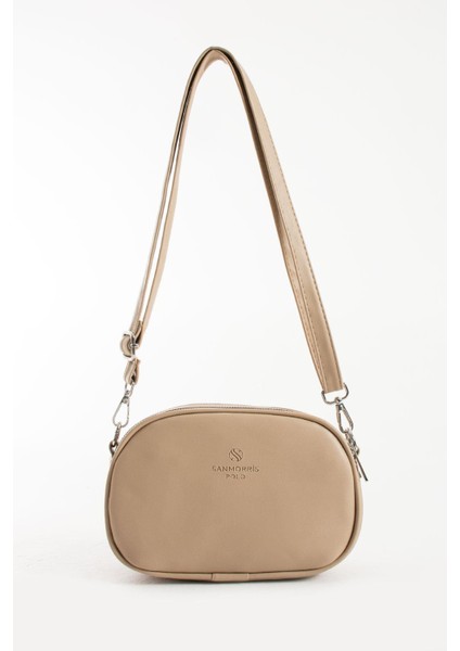 Çift Bölmeli Kadın Omuz Çantası Krem