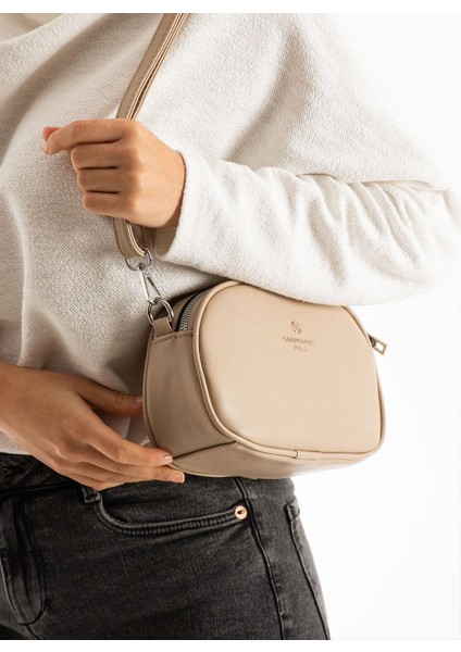 Çift Bölmeli Kadın Omuz Çantası Krem modelleri