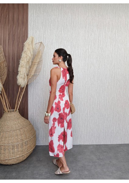 Batik Çiçek Desen Midi Elbise indirimleri