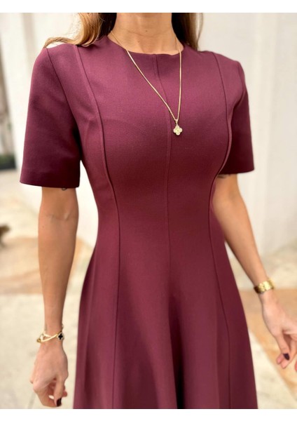 Kadın Maxi Boy Kloş Prenses Bordo Elbise modelleri