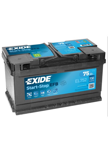 Exıde Efb EL752 12V-75AH