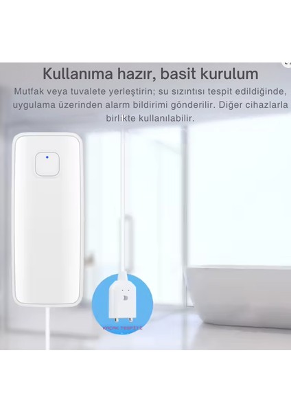 Obiem Akıllı Ev Güvenlik Alarm Sistemleri Su Kaçağı Tespit Sensörü Wifi Bağlantılı