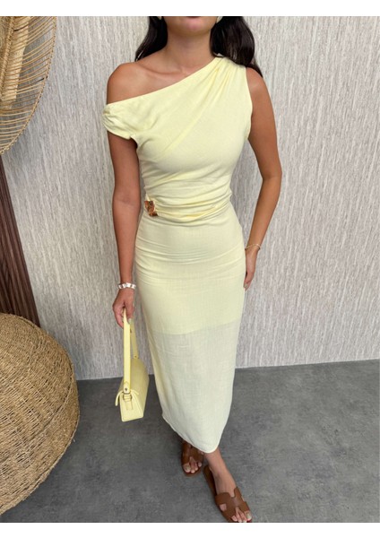 Bel Toka Drapeli Midi Elbise modelleri