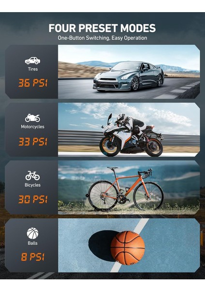 ERG-511 Analog Basınç Göstergeli Oto Lastik Şişirme Pompası Hava Kompresörü indirimleri