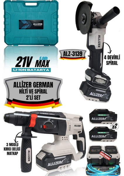 Allizer 2'li Set Gri (Hilti - Spiral)