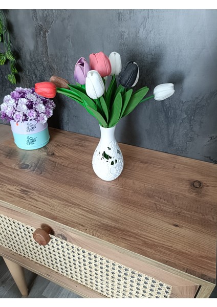 Zarif Kırık Dantel Desenli Modern Tasarım Vazo