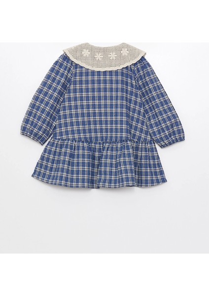 Lcw Kids Lacivert Bebe Yaka Uzun Kollu Kız Bebek Elbise fiyatları