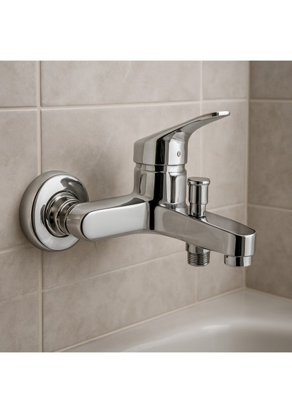 Krom Mix Banyo Duş Musluğu Çesmesi Bataryası