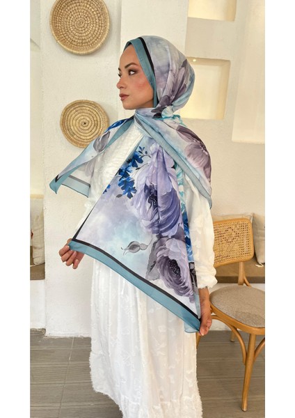 Büyükgül Desen Twil Örgü Soft Kumaş Şal