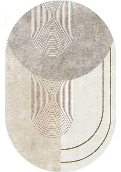 Dijital Kaymaz Yıkanabilir Vizon Krem Bej Oval Salon Halısı Mutfak Halısı Koridor Halısı Yolluk DC-7088 fiyatları