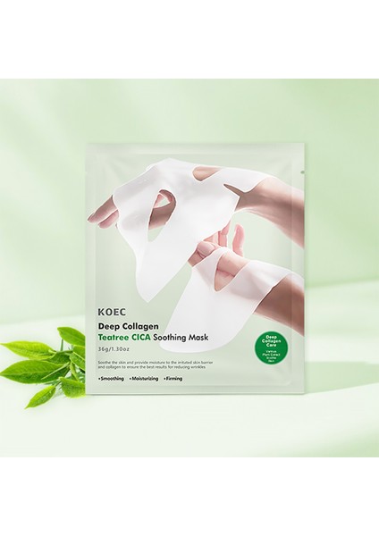 Bio Kolajen Şeffaflaşan Yüz Maskesi Cilt Yatıştırıcı Akne Karşıtı -Teatree Cıca Soothing 1ADET