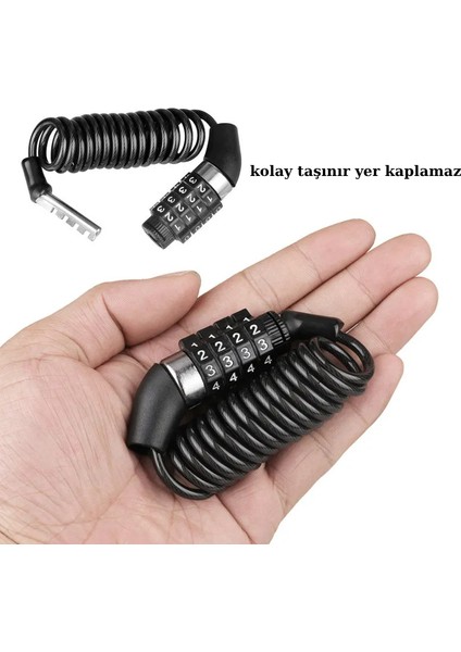 Evrensel Şifreli Bisiklet ve Motosiklet Kilidi 1.6 Metre Kask Kilidi Sepet ve Ekipman Güvenliği fiyatları