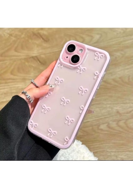 iPhone 13 Uyumlu Premium Fiyonk Tasarımlı Şeffaf Kılıf