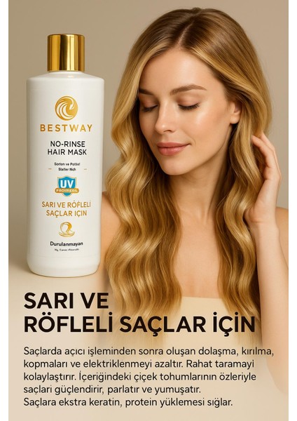 Sarı ve Röfleli Saçlar Durulanmayan Saç Maskesi