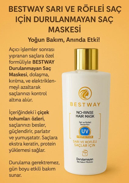 Sarı ve Röfleli Saçlar Durulanmayan Saç Maskesi modelleri