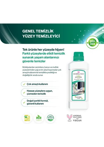 Ultra Konsantre Doğal Genel Temizlik -750 ml Paraben, Klor, Amonyak ve Fosfat Içermeyen fiyatları