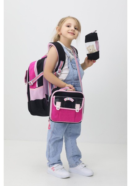 Miss You Siyah 3'lü Okul Çanta Seti Sırt Çantası Beslenme Çantası Kalemlik Ilkokul Peluş Oyuncak fiyatları