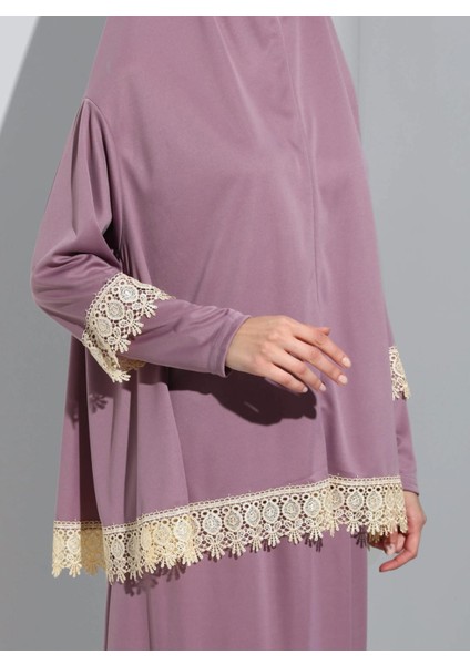 Iki Parça Düz Renk Başörtülü Kadın Namaz Elbisesi indirimleri