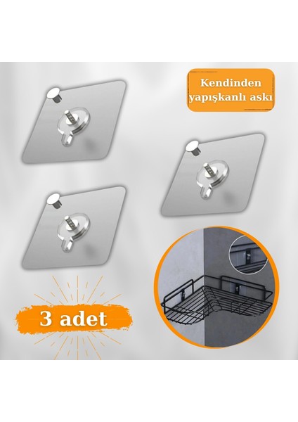Ventosa 3 ADET Ultra Güçlü Yapışkanlı Çok Amaçlı, vidalı çerçeve, resim, banyo rafı askı elemanı