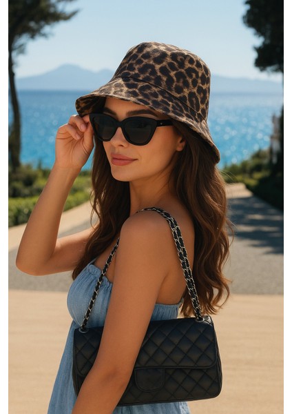 Leopar Yaz Kadın Şapka - RB1344 fiyatları