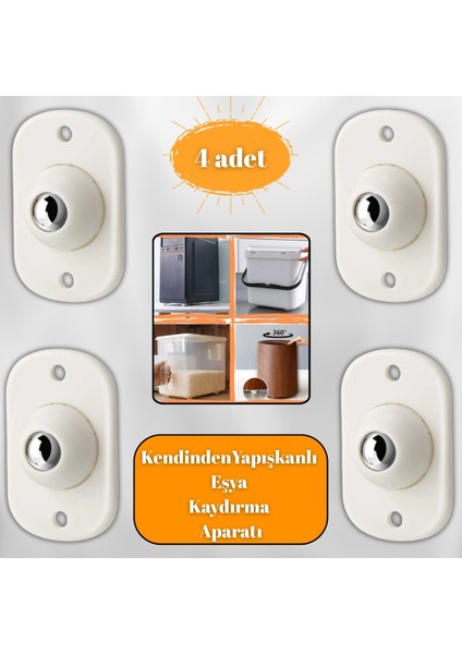 , Carello 4 Adet/Paket, Bilyeli Mobilya Eşya Kaydırma Taşıma Aparatı