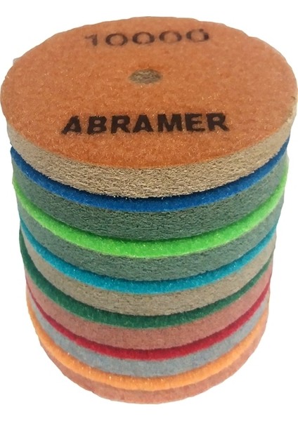 Mermer Temizleme ve Parlatma Pedleri 7'lİ Set (Çap:100mm) modelleri