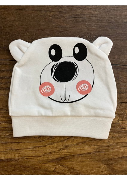 Yenidoğan Kız Erkek Bebek Ayıcık Model Bebek Bandana Şapka Başlık Fiyonklu Kurdeleli Bere