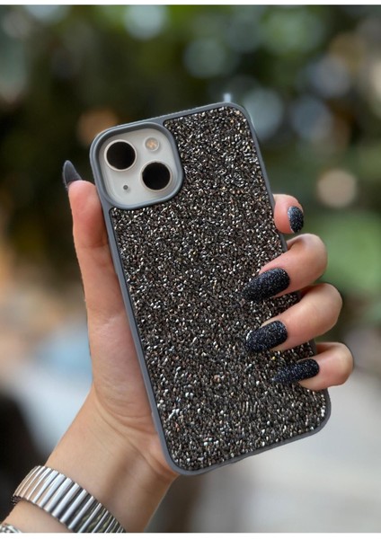 Iphone 13 Uyumlu Elmas Parlak Taşlı Diamond Işıltılı Kenarları Yumuşak Telefon Kılıfı