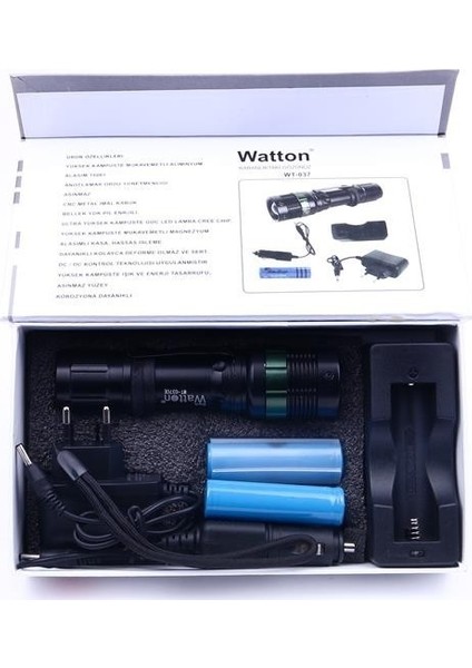 WT-037 500 Lümen Şarjlı Zoomlu Acil Durum Feneri fiyatları