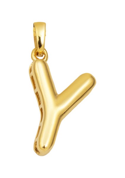 Balon Formlu Y Harfi Kolye Ucu 14 Ayar Altın
