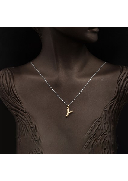 Balon Formlu Y Harfi Kolye Ucu 14 Ayar Altın fiyatları