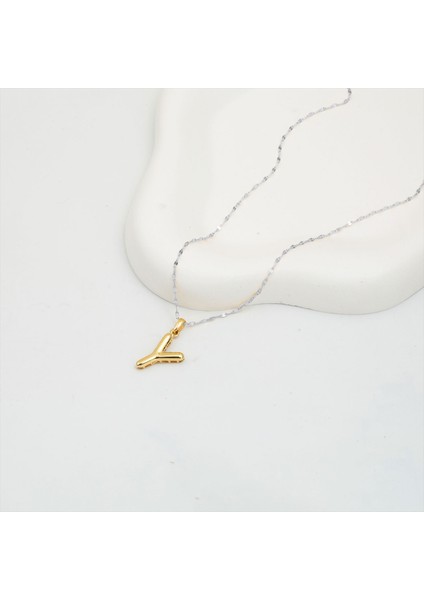Balon Formlu Y Harfi Kolye Ucu 14 Ayar Altın modelleri