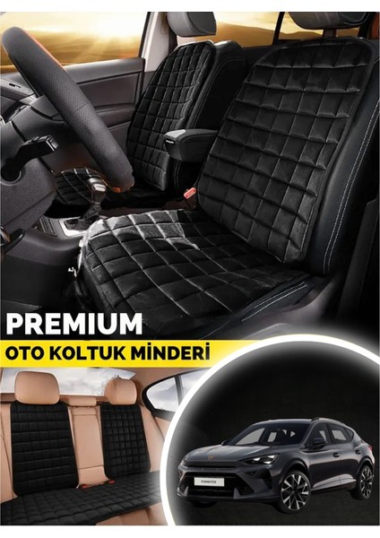 Cupra Formentor Koltuk Minderi Ortopedik Cepli Araç ve Kılıf Seti – Tam Uyumlu, Siyah Renk, Konforlu Tasarım