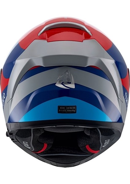 Nukro Aıx Gri-Kırmızı-Mavi Kask Pinlock Hediyeli fırsatları