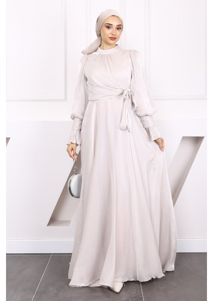 Taş Yan Bağlamalı Kol Detaylı Abiye fiyatları