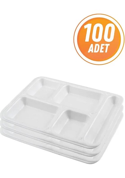 5 Gözlü Tabldot Köpük Tabak 100 Adet Köpüktabak