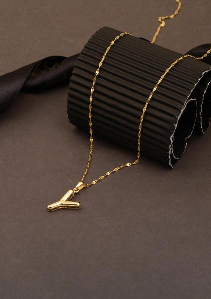 Balon Formlu Y Harfi Kolye 14 Ayar Altın fırsatları