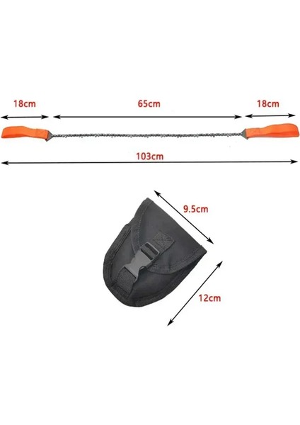 Taşınabilir Zincirli Kamp Testeresi 103 cm Yüksek Kalite Kamp & Outdoor Kesim Aracı + Taşıma Kılıfı