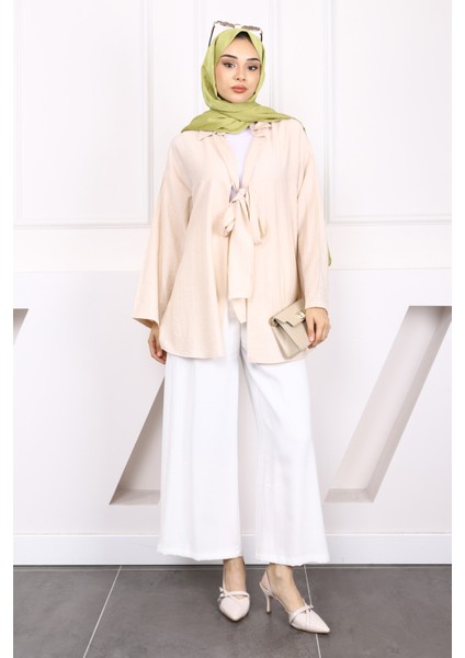 Bej Ön Bağlamalı Modal Kimono fiyatları