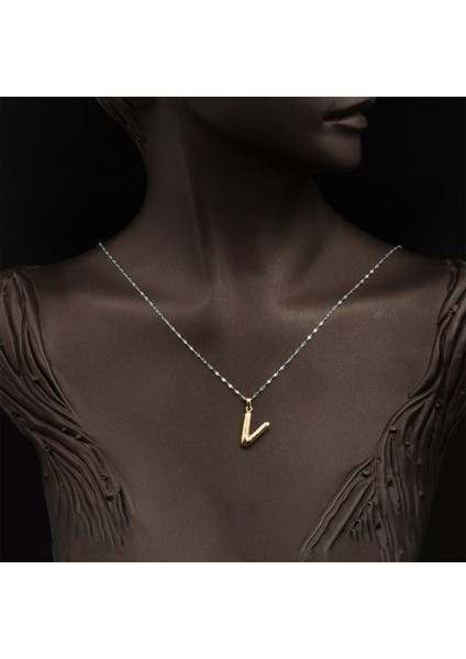 Kadın 14 Ayar Altın Balon V Harfi Kolye Ucu fiyatları