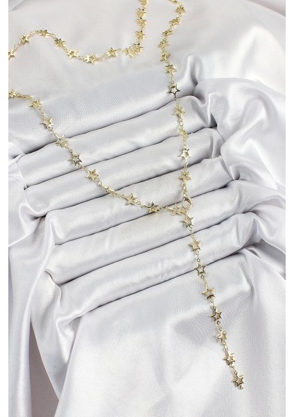 Bfs Pirinç Gold Renk Yıldızlı Kadın Y Kolye